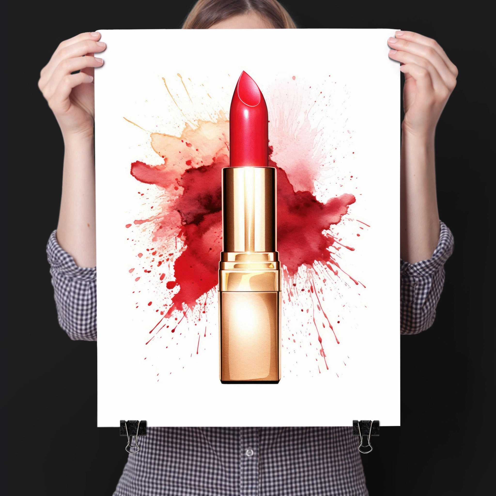 Fasion Watercolor Red Lipstick