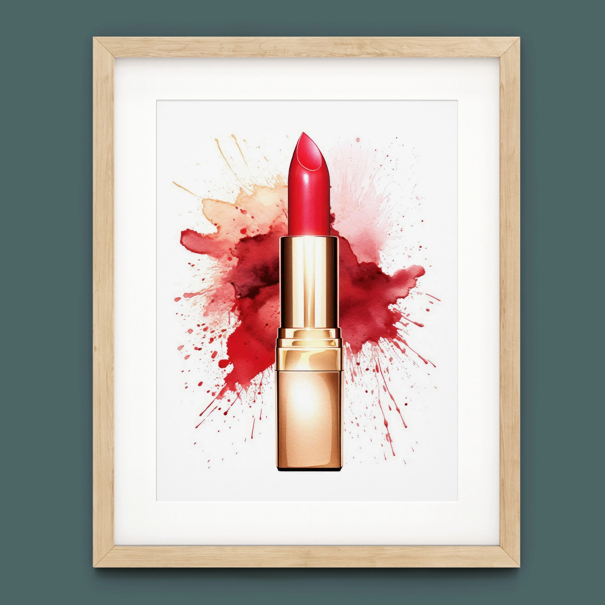 Fasion Watercolor Red Lipstick