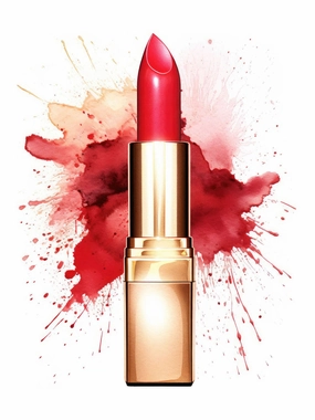 Fasion Watercolor Red Lipstick