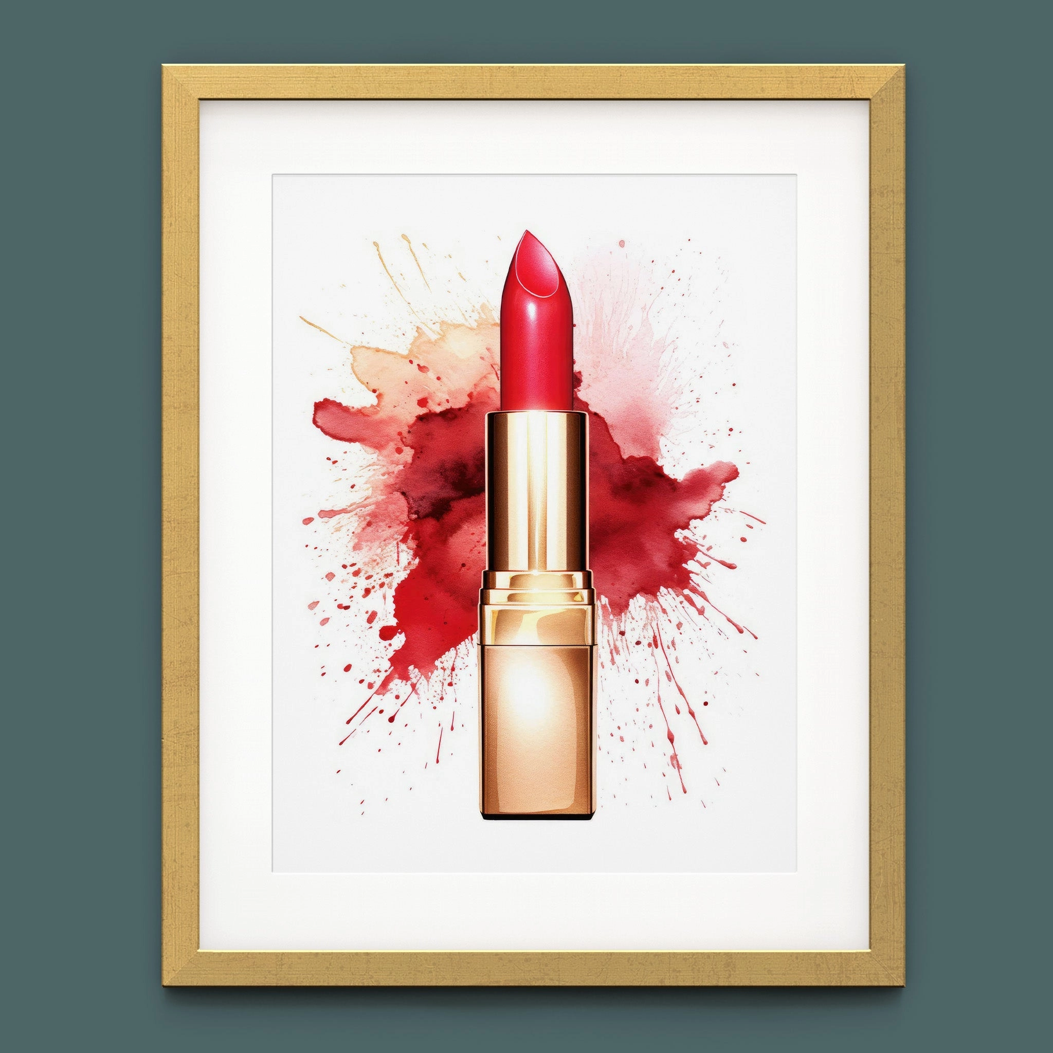 Fasion Watercolor Red Lipstick