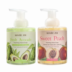 Foaming Hand Soap with Gift Box - 500ml/ 16.8 fl.oz - Variety Pack of 2 (Sweet Peach,Avocado)