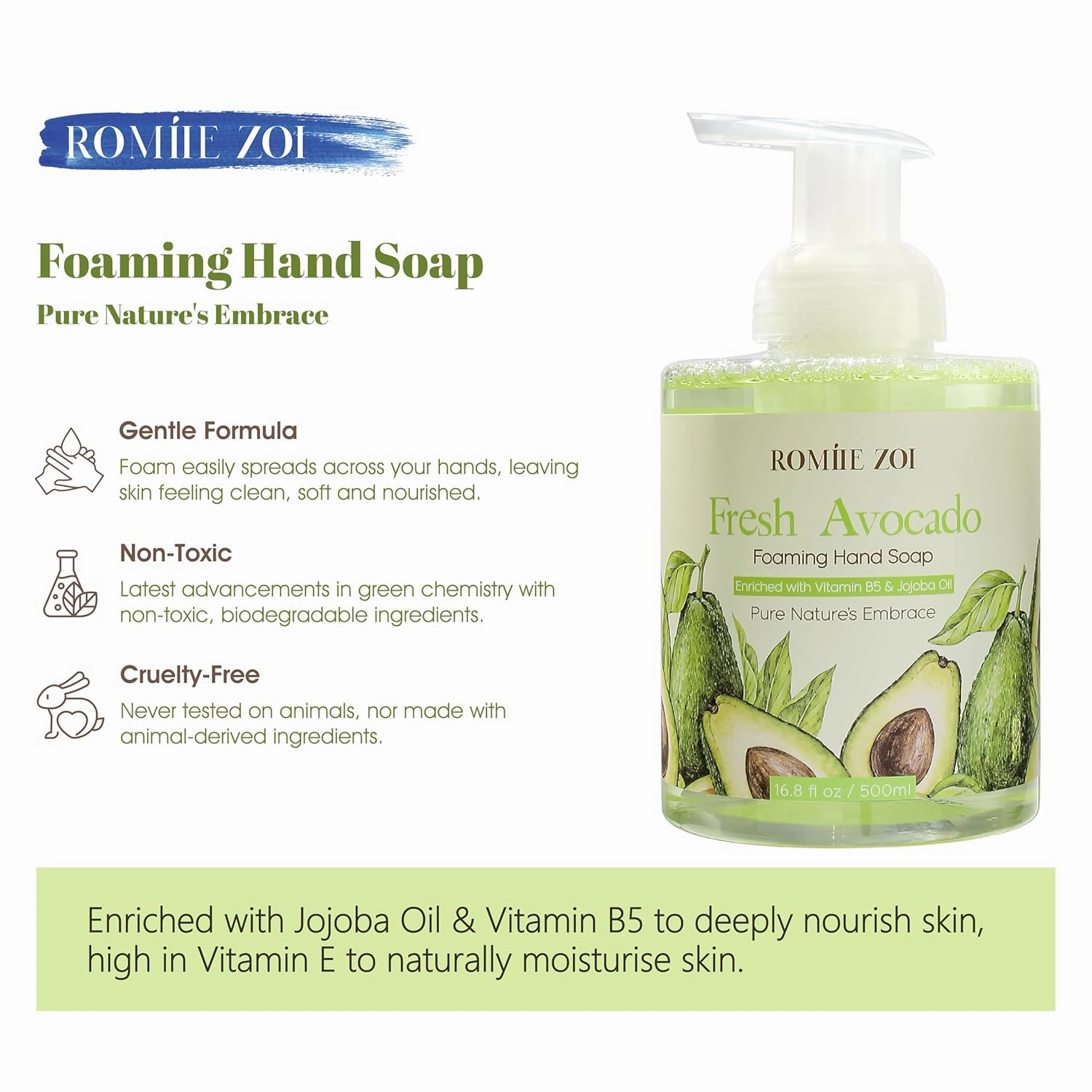 Foaming Hand Soap with Gift Box - 500ml/ 16.8 fl.oz - Variety Pack of 2 (Sweet Peach,Avocado)