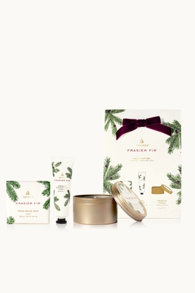 Frasier Fir FFr Hand Cream, Travel Tin Candle ,Bar Soap gift Set