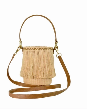 Frayed Mini Bucket Bag in Natural | Natural