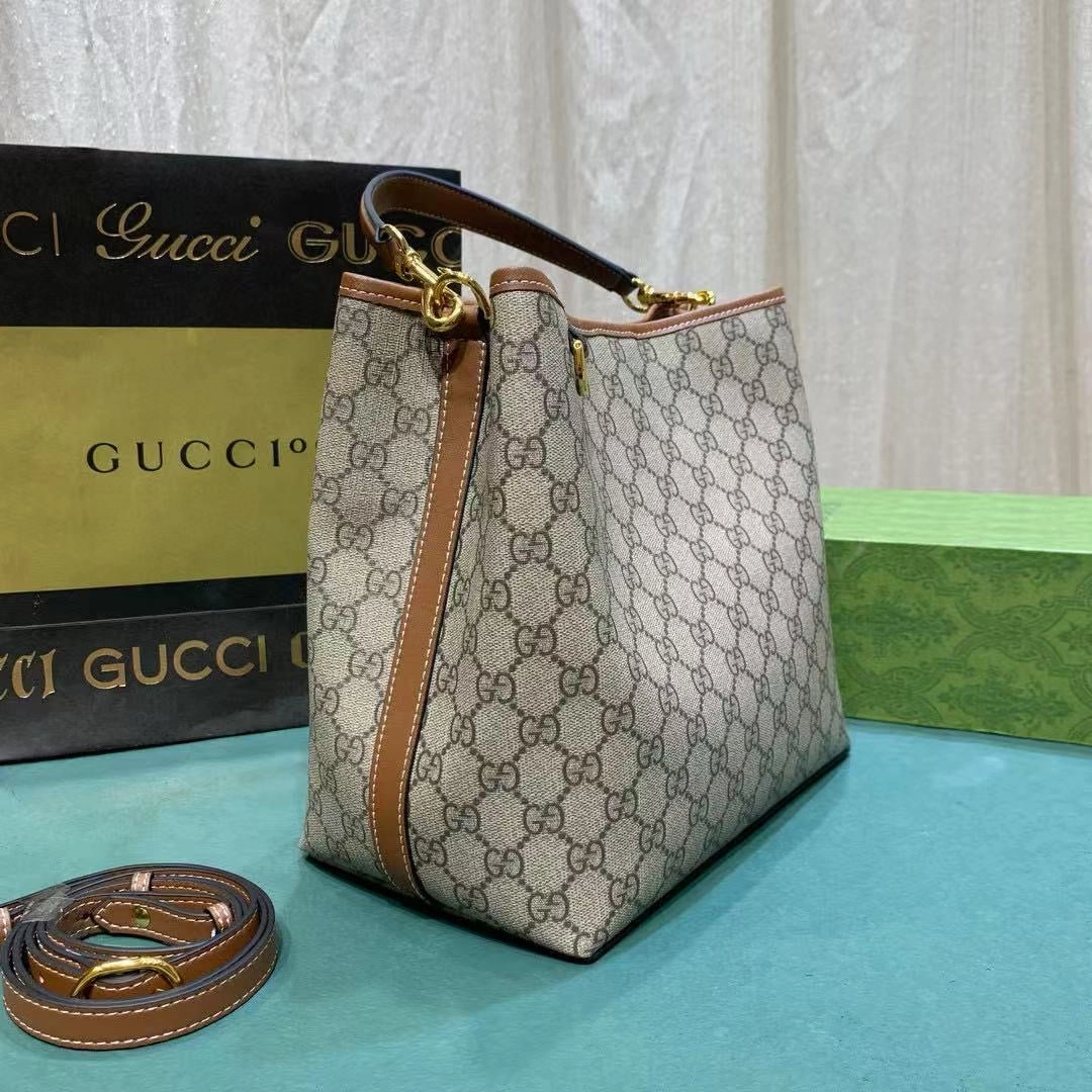 GC698 GG Emblem Small Shoulder Bag / 9.8"W x 9.8"H x 5.9"D