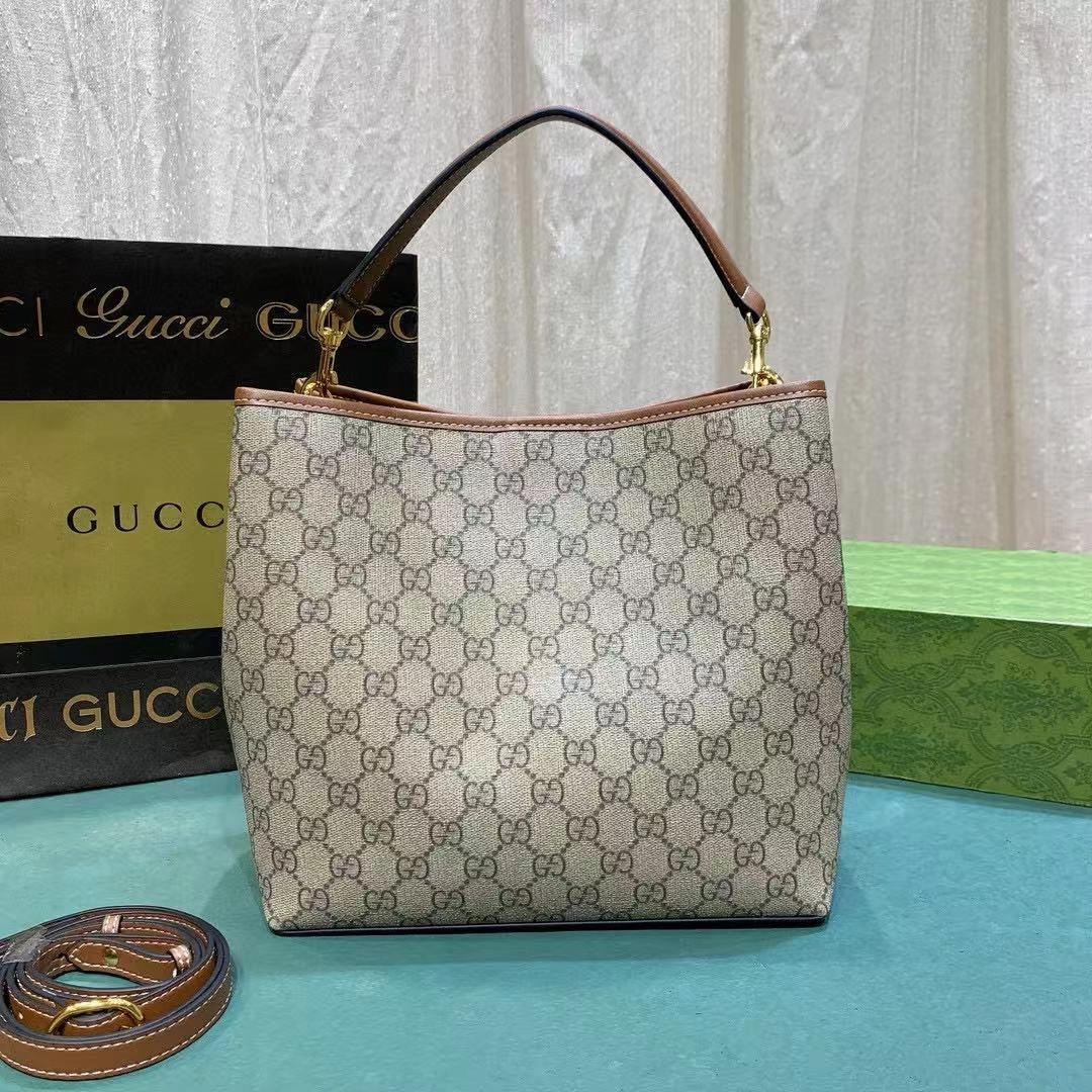 GC698 GG Emblem Small Shoulder Bag / 9.8"W x 9.8"H x 5.9"D