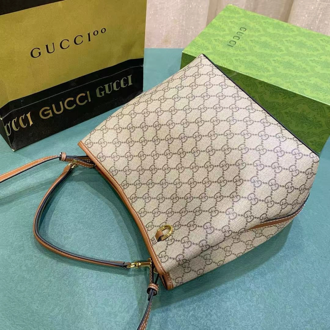 GC698 GG Emblem Small Shoulder Bag / 9.8"W x 9.8"H x 5.9"D