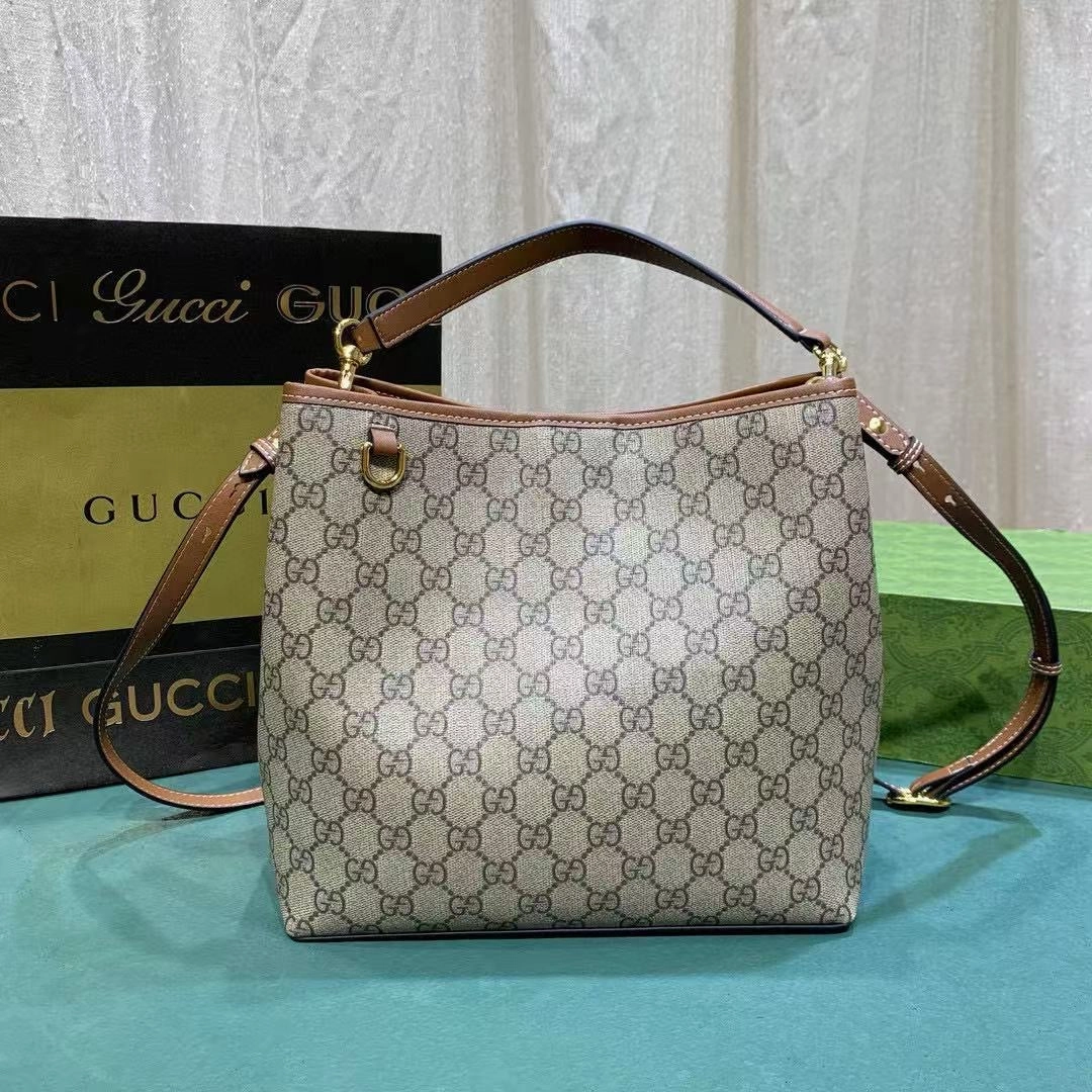 GC698 GG Emblem Small Shoulder Bag / 9.8"W x 9.8"H x 5.9"D