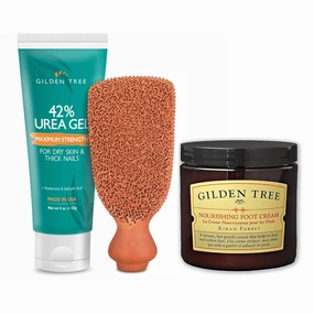 GILDEN TREE Nourishing Foot Cream   Max Strength 42% Urea Gel   Foot Scrubber Bundle