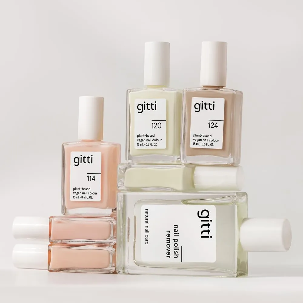 gitti Plant-based Nail Polish I Non-Toxic, 30-Free, Based On Natural Origin Ingredients, Cruelty-Free, Vegan, High Performance Colors, Glossy Finish, Shade no. 198 Blossom Blush (0.5 fl oz)