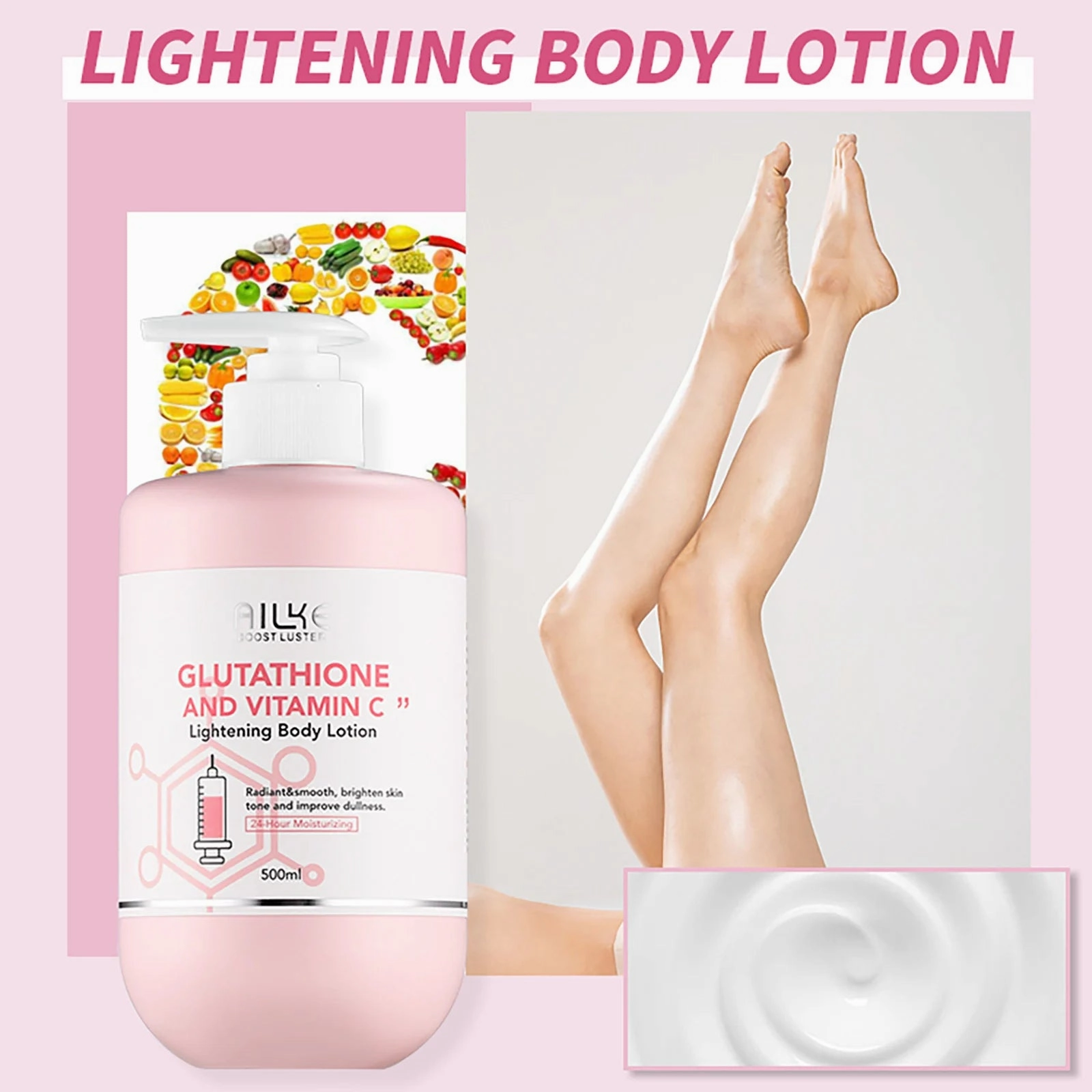 Glutathion & Vitamine C Set, Verlichtende Lotion, Hydraterende Crème