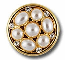 Gold & Pearl Rhinestone Button
