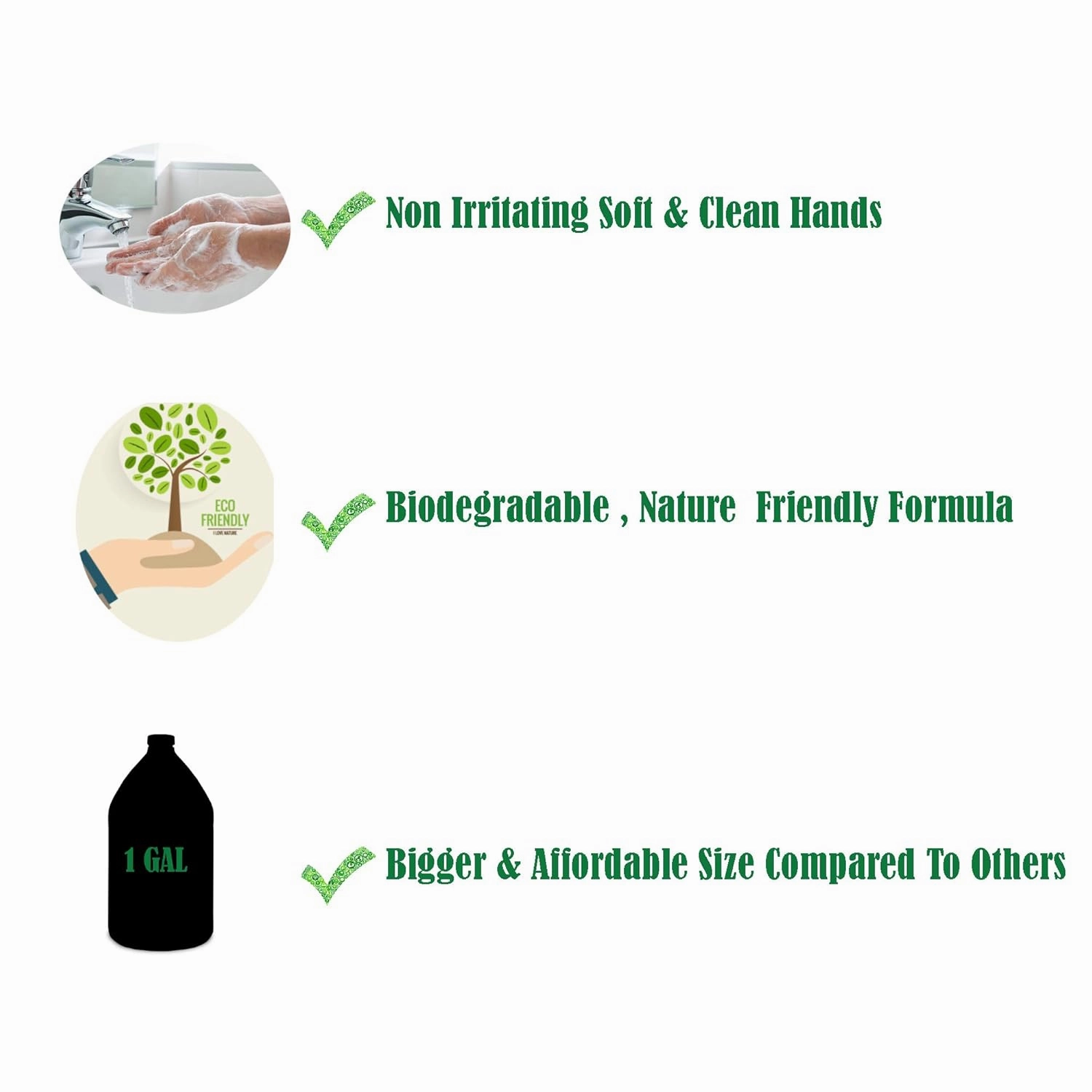 GreenFist Foaming Hand Soap Refills Peach Scent Jug Foam Refill Made in USA, 128 ounce (1 Gallon)