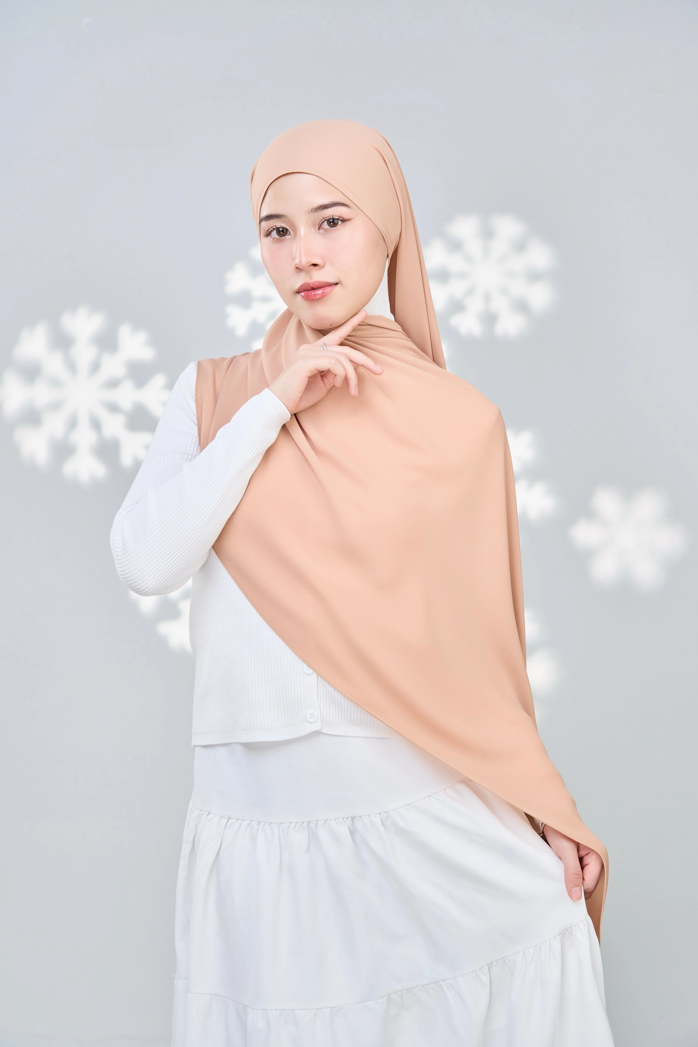 Hayaa Chiffon Hijab - Creamy Peach