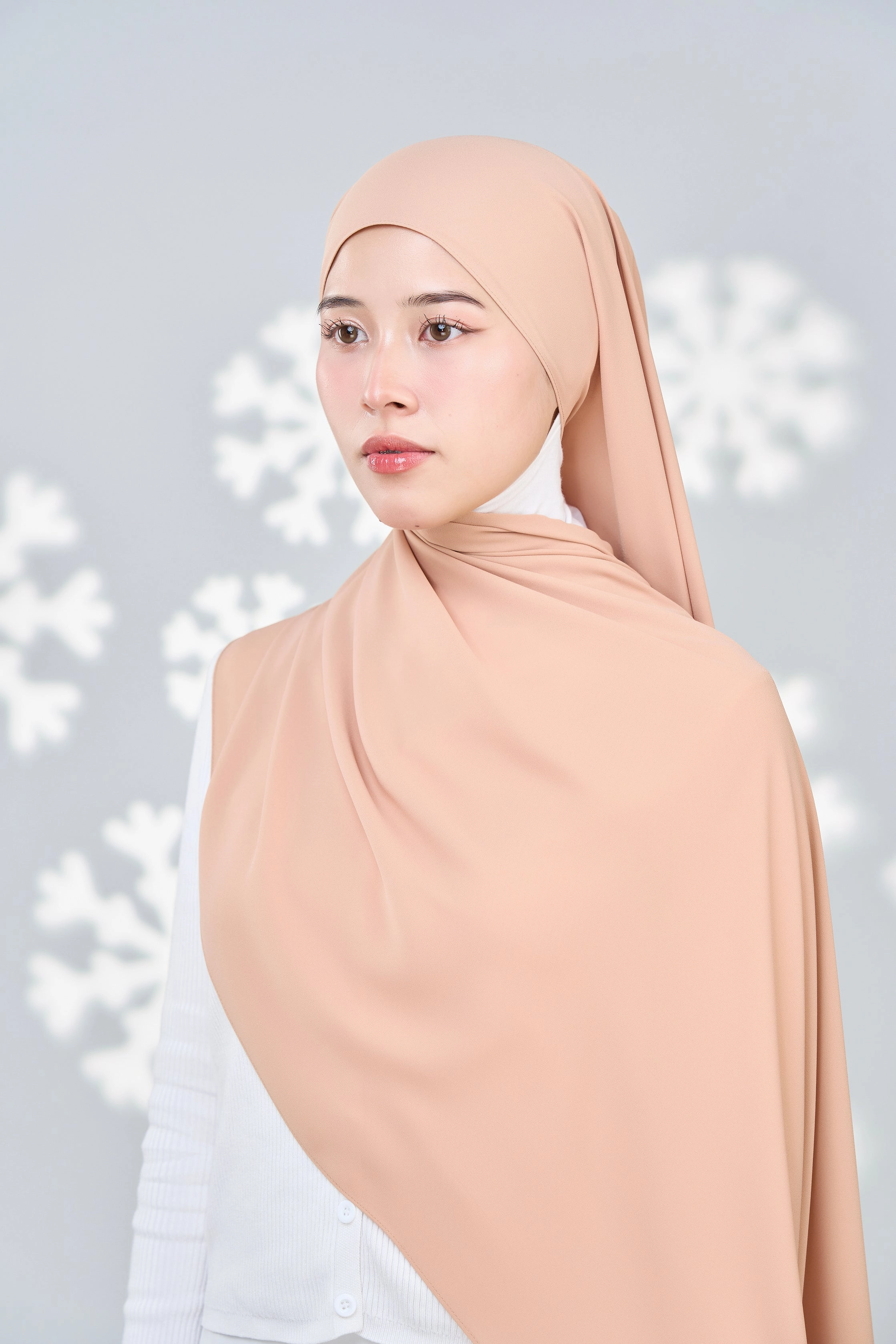 Hayaa Chiffon Hijab - Creamy Peach