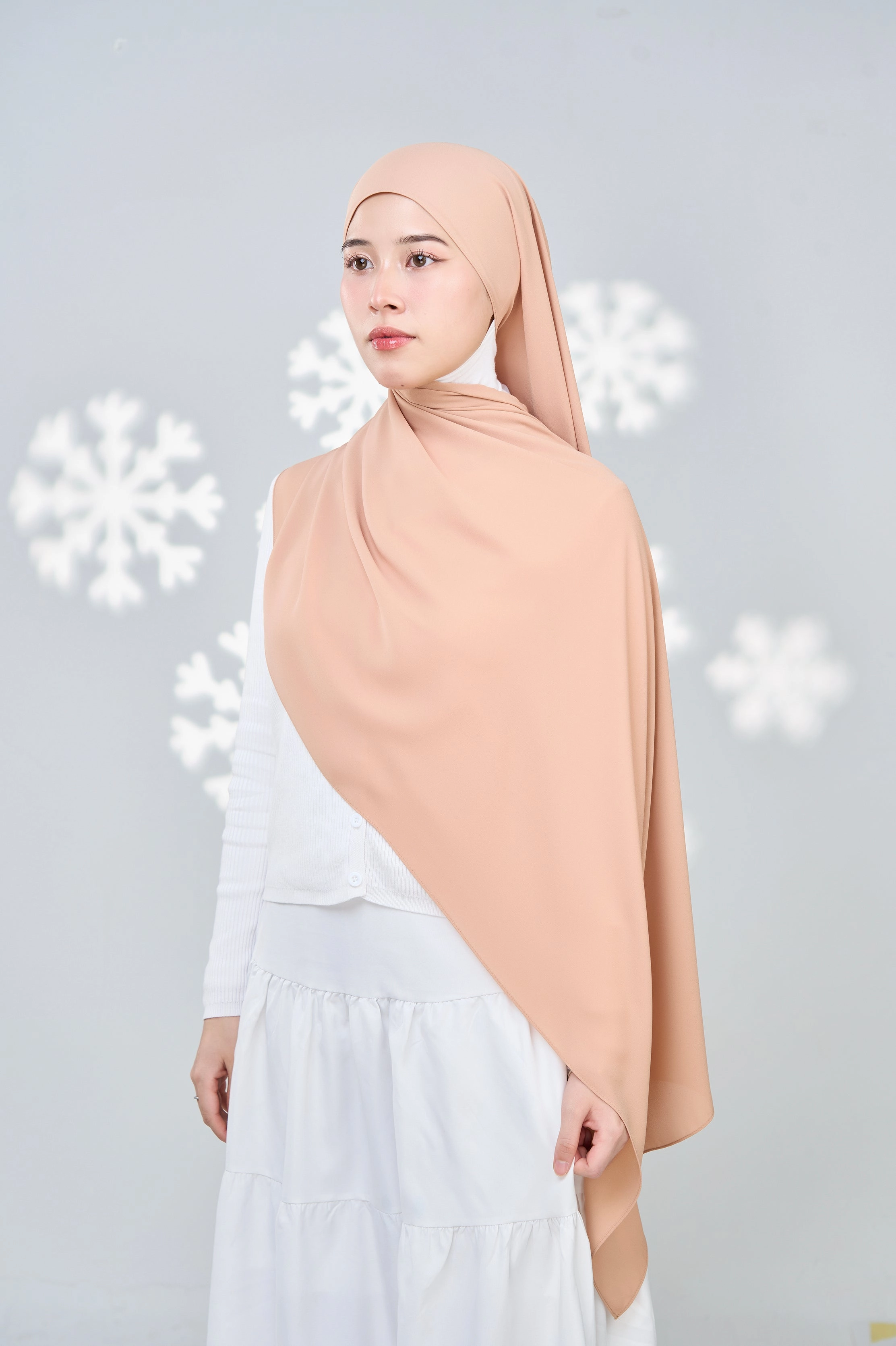 Hayaa Chiffon Hijab - Creamy Peach