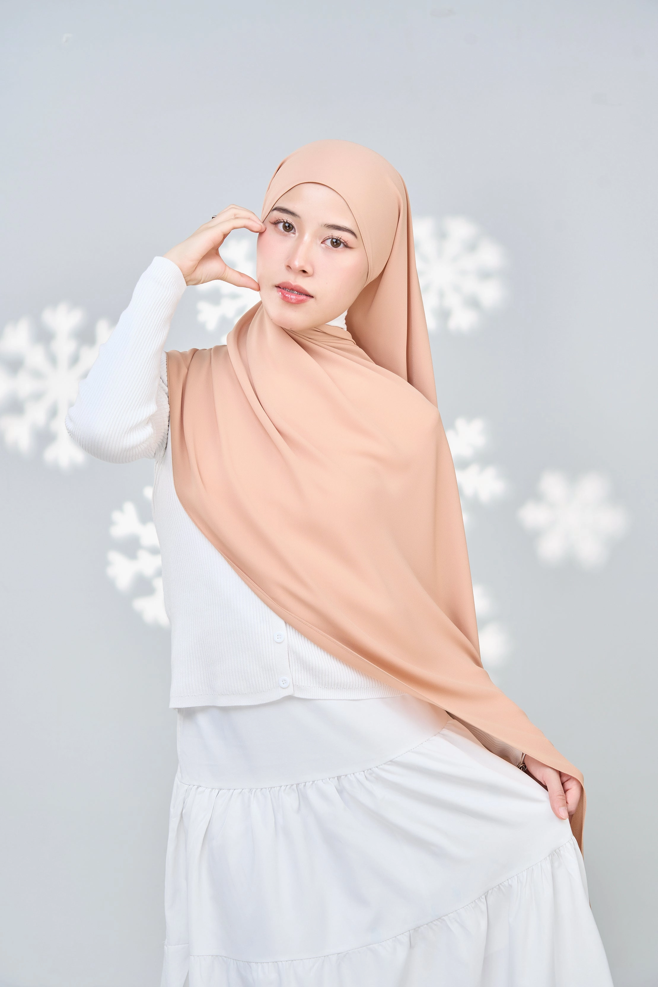 Hayaa Chiffon Hijab - Creamy Peach