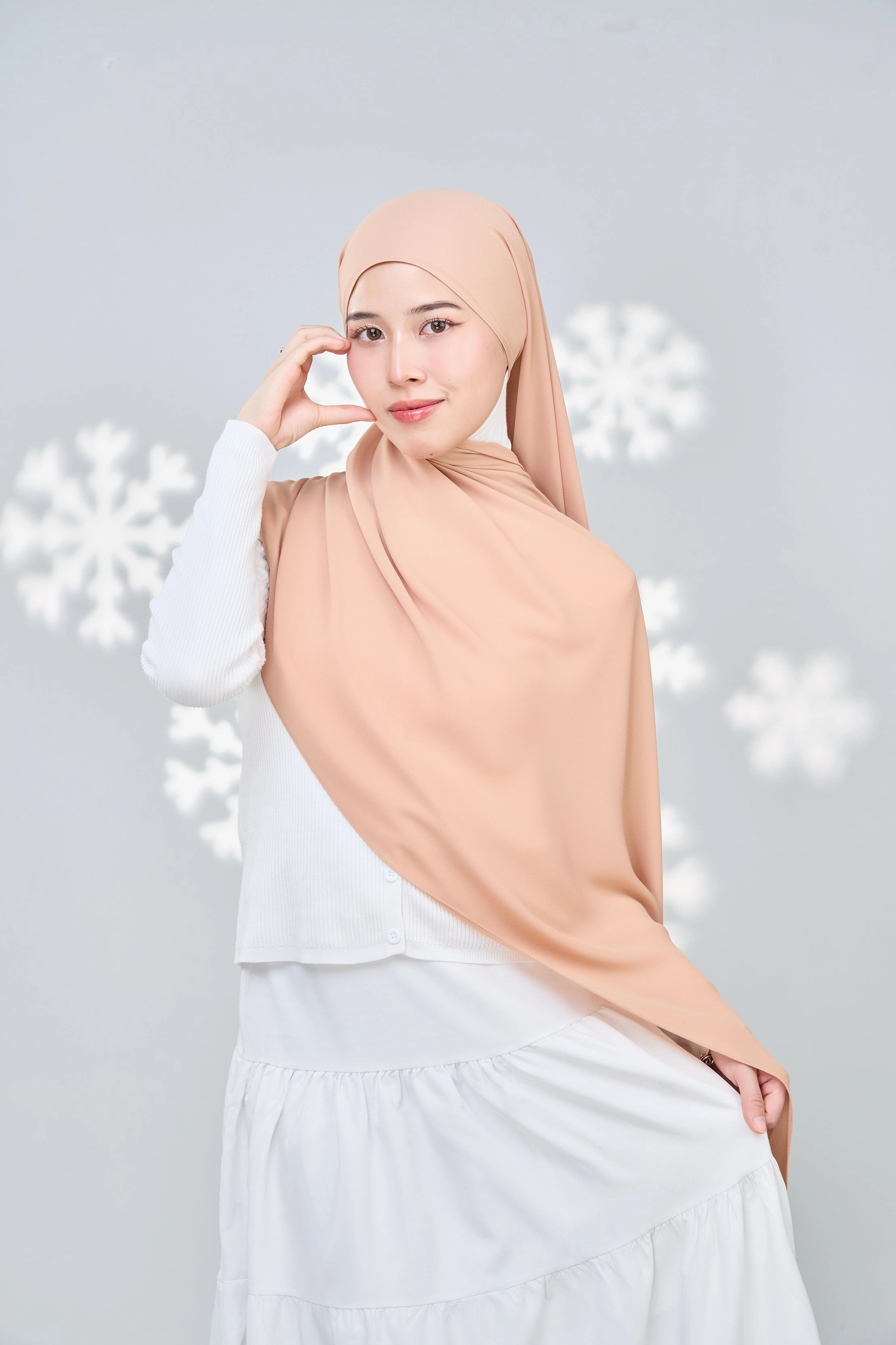 Hayaa Chiffon Hijab - Creamy Peach