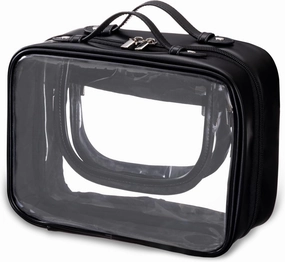 HBselect TSA Approved Toiletry Bag, Clear Makeup Bag Travel Toiletry Bag for Women Girls, Portable Waterproof Makeup Bag Organizer Cosmetic Bag Travel Accessories Essentials (Large Black)