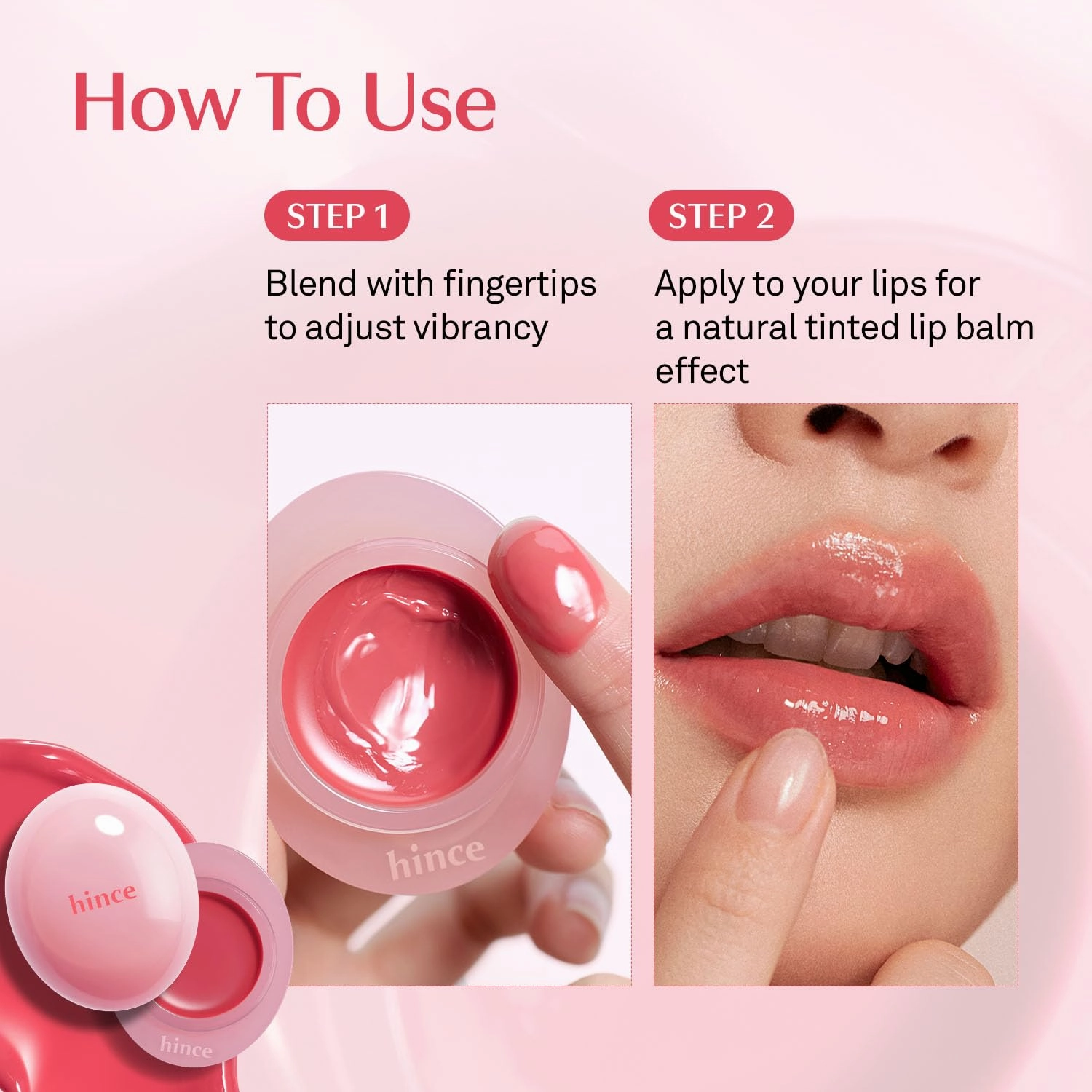 HINCE Raw Glow Dewy Ball - Tinted Lip Balm, Jelly Gloss Glow, Shine and Hydration, Lip & Blush Multiuse, Vegan, 0.12 oz. (13 colors) (FEVER DEW)