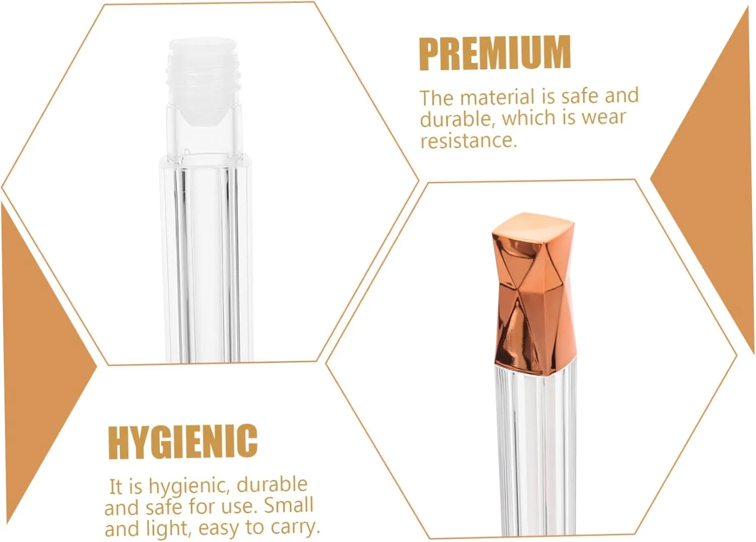 Housoutil 15pcs Lip Gloss Tubes Refillable Empty Lip Color Containers for Balm Compact Design for Handbag Makeup Pouch Irregular Shape Caps