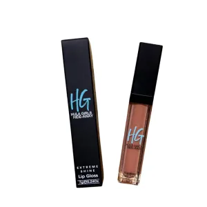 Hula Girls Hideaway – The Ultimate Lip Gloss | Overnight | Creamy Softer Brownish Pinkish Peach| Vegan Formula with Built-In Mirror & LED Light