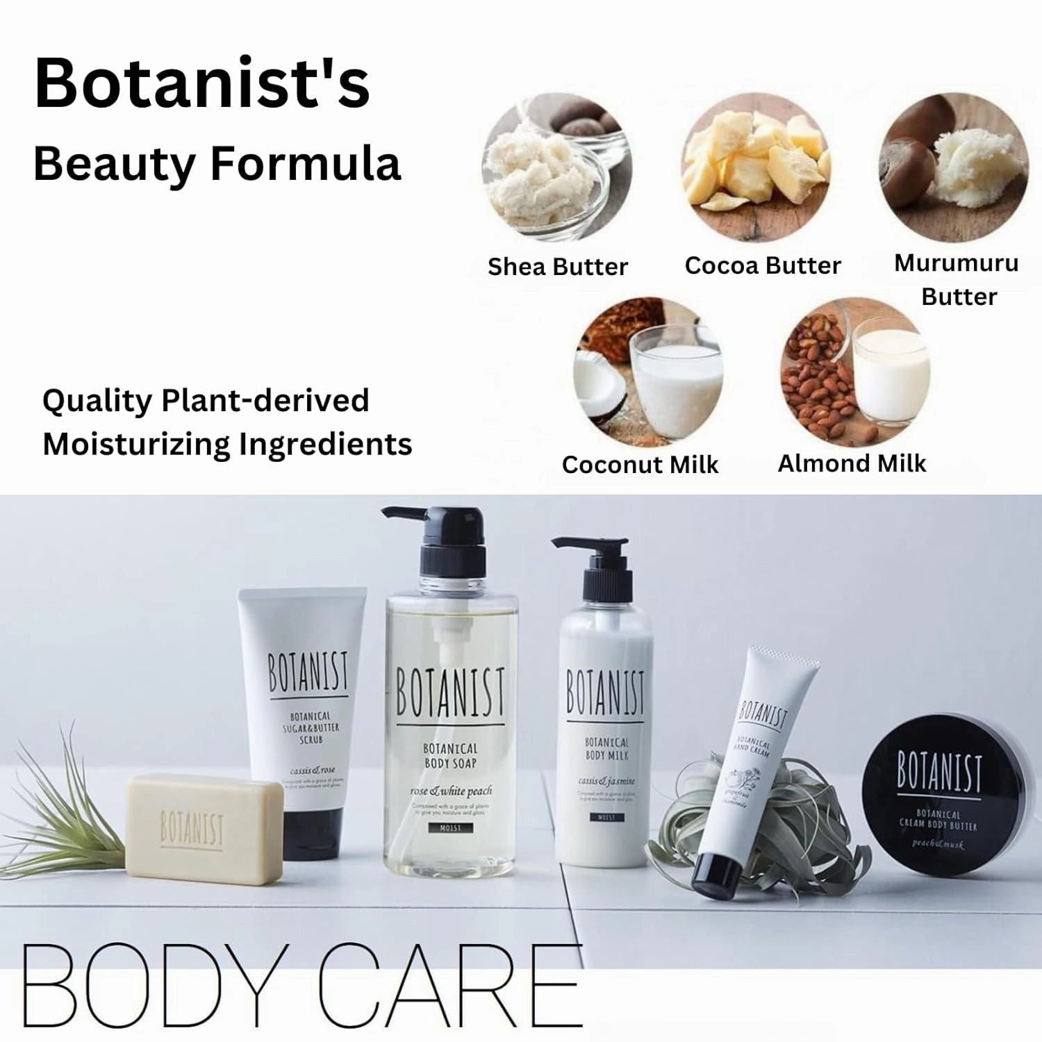 Hydrating Full Body Wash for Sensitive Skin Women & Men, Natural Shower Gel with Shea Butter, Milk, Sulfate & Paraben Free Bath Body Wash from Japan, MOIST, Rose & White Peach16.5 Fl Oz