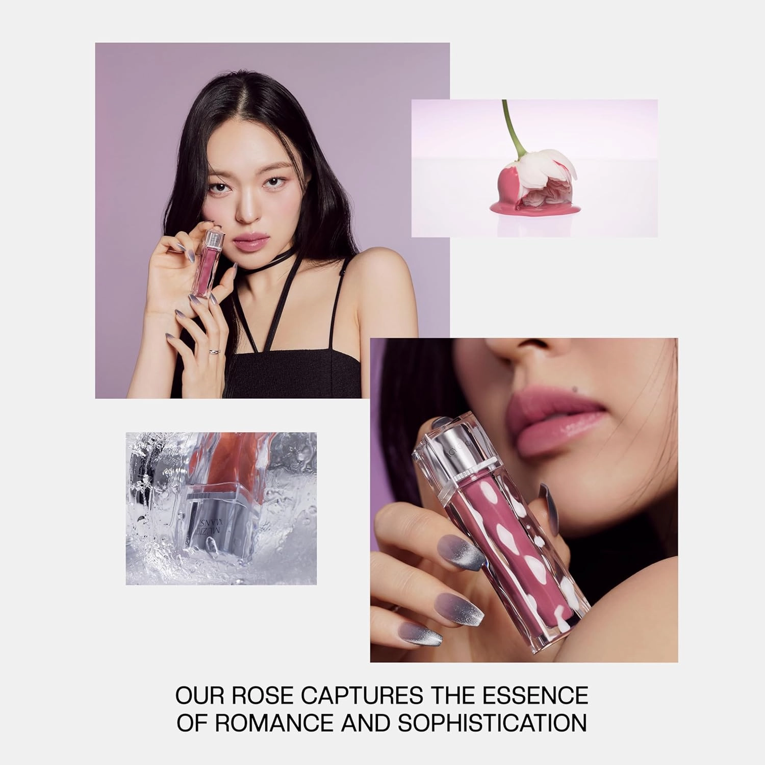 Icy Glow Lip Tint – Vegan Collagen, No-Stain, Hydrating Gloss, (K-Beauty) Makeup, Red & Tinted Shades (01 PETAL)