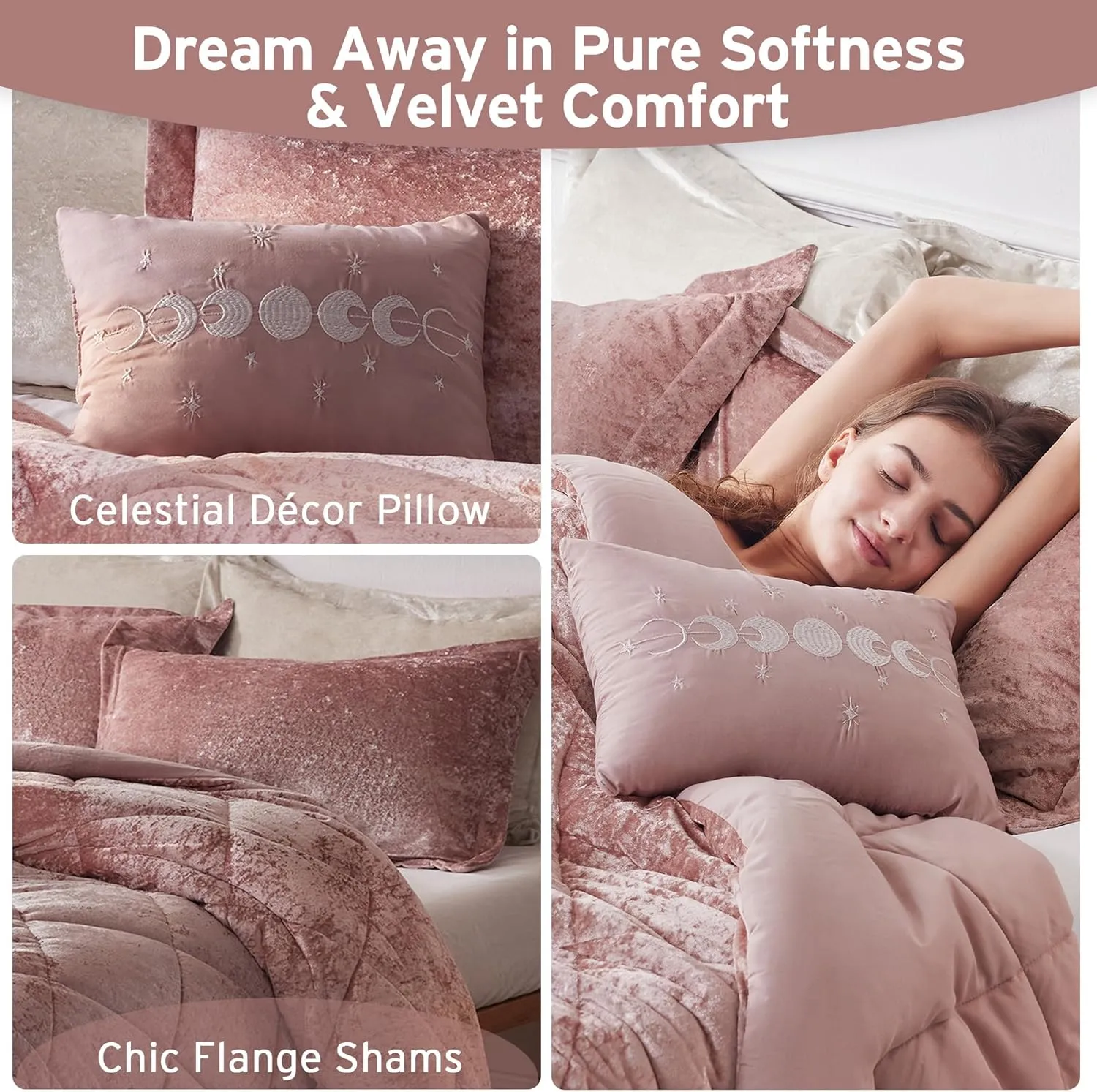 Intelligent Design Twin Velvet Duvet Cover Set with Blush Finish ID12-1782