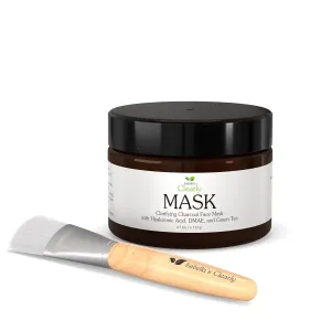 Isabella's Clearly MASK, Deep Pore Cleansing Charcoal Face Mask with Anti Ageing Hyaluronic Acid | Natural Skin Care for Wrinkles, Blackheads, Large Pores, Acne | Includes Applicator Brush