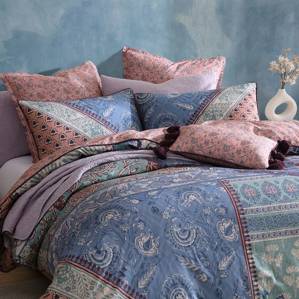 Jessa Blush Quilt Cover Set | Queen Bed