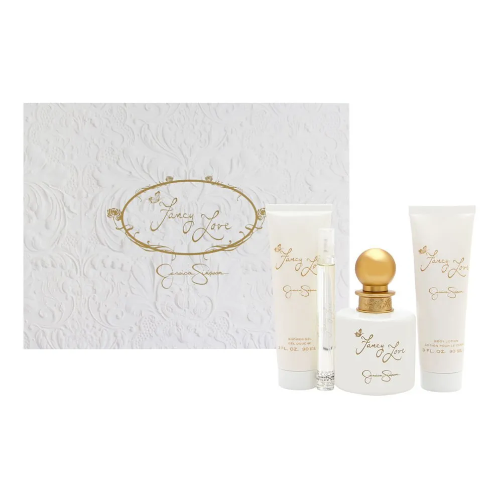 Jessica Simpson for Women - 4 Pc Gift Set 3.4oz EDP Spray, 0.34oz EDP Mini Spray, 3oz Body Lotion, 3oz Bath & Shower Crème