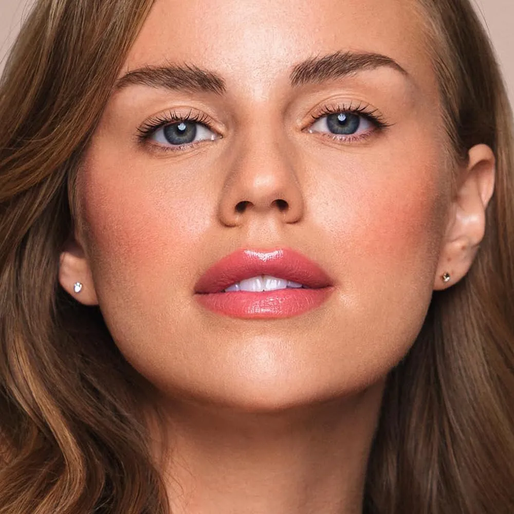 Jouer Essential Lip Enhancer Shine Balm - Enhancing Tinted Lip Balm - Moisturize, Plump, & Nourishing Lip Care - Jojoba Seed Oil and Maxi Lip Formula for Moisturizing and Fullness, Peony
