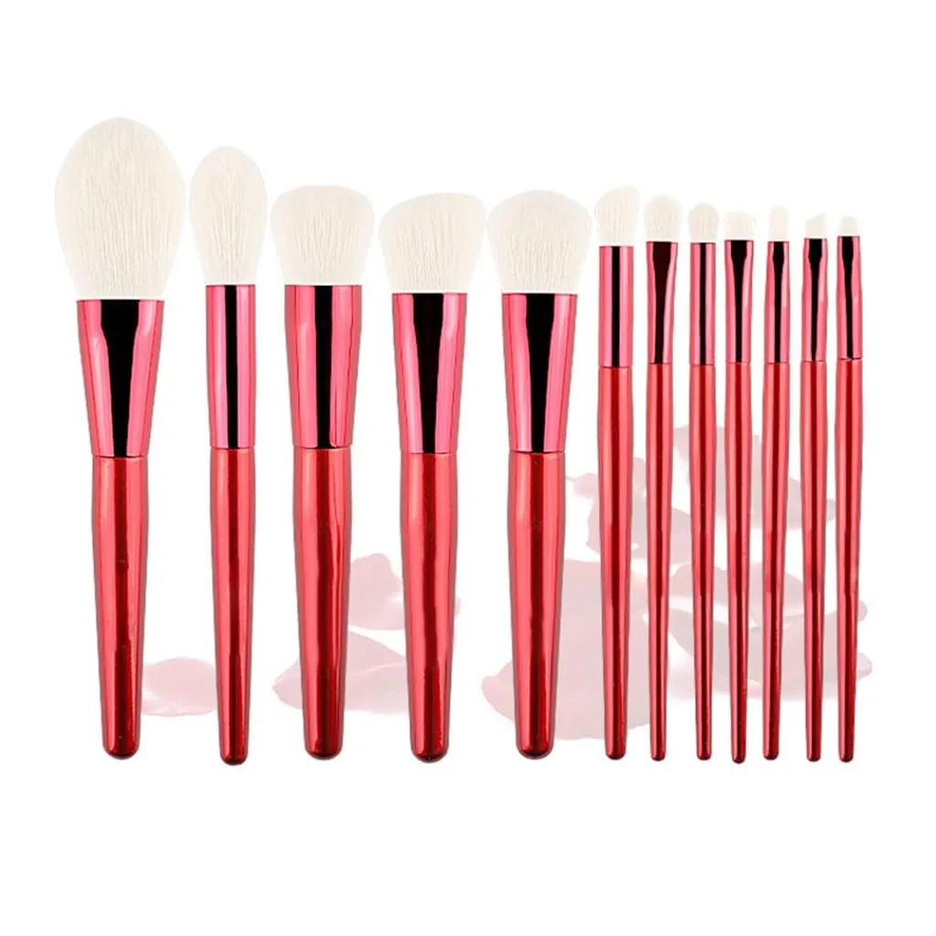 JSEIAJB 12 Rose Red Makeup Brushes Set Beauty Makeup Tools Complete Set Blush Eyeshadow Brushes