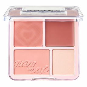 Judy Doll Blush Contour Palette, 2 In 1 Blush Highlight Palette, Blush and Highlighter Makeup, Non-greasy, Lasting Sparkling, Sculpt the Face Makeup (#01 Milk Apricot Melon, 9g)