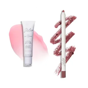 Julep With a Trace Retractable Creamy Long-Lasting Lip Liner, Antique Rose 24/7 Lip Treatment - Hydrating Lip Balm and Lip Sleeping Mask - Moisturizing Lip Repair 2pc Set