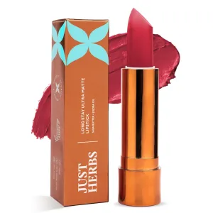 Just Herbs Ultra Matte Bullet Lipstick Nourishing Non Drying and Long Stay Lipsticks for Women 4 g (Dreamy Rose)