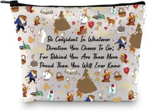 JYTAPP Princess Rose Makeup Bag Beauty Story Gift for Women Princess Makeup Bag With Zipper
