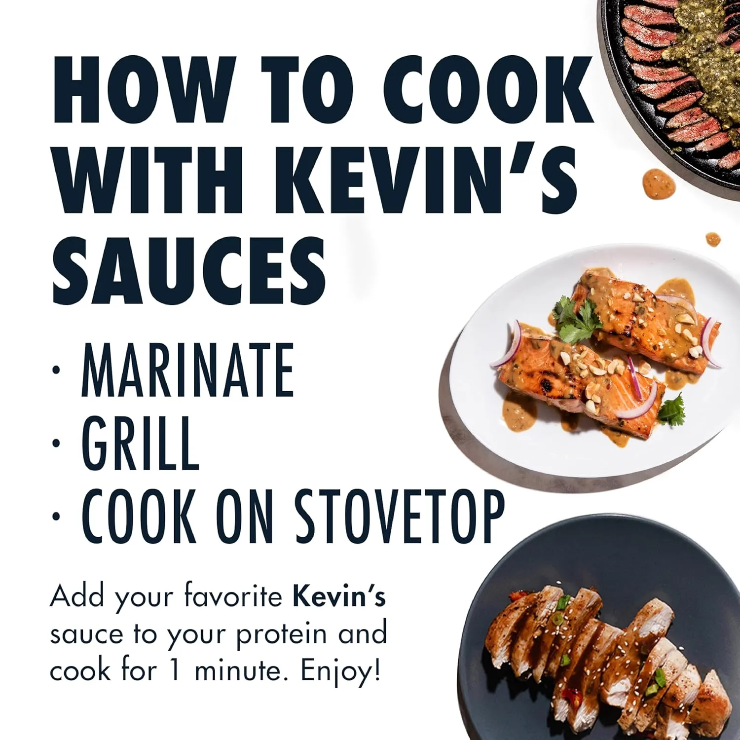 Kevin's Natural Foods Paleo Simmer Sauce Variety Pack - Stir-Fry Sauce, Gluten Free, No Preservatives, Non-GMO - 3 Pack (Teriyaki/Thai Coconut/Korean BBQ)