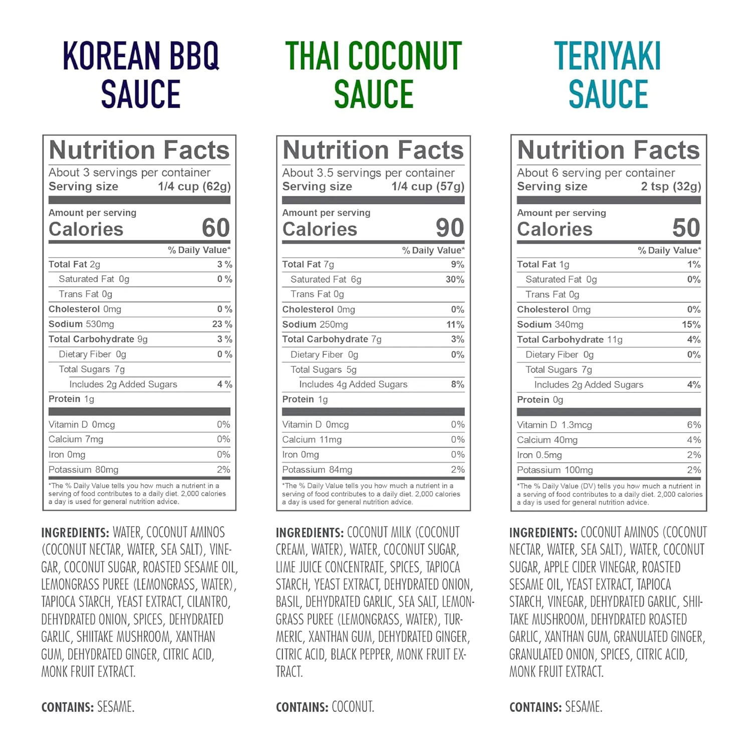 Kevin's Natural Foods Paleo Simmer Sauce Variety Pack - Stir-Fry Sauce, Gluten Free, No Preservatives, Non-GMO - 3 Pack (Teriyaki/Thai Coconut/Korean BBQ)