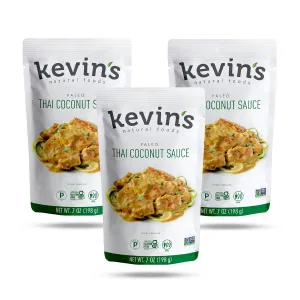Kevin's Natural Foods Thai Coconut Sauce - Paleo Simmer Stir-Fry Sauce, Gluten Free, No Preservatives, Non-GMO - 3 Pack (Thai Coconut)