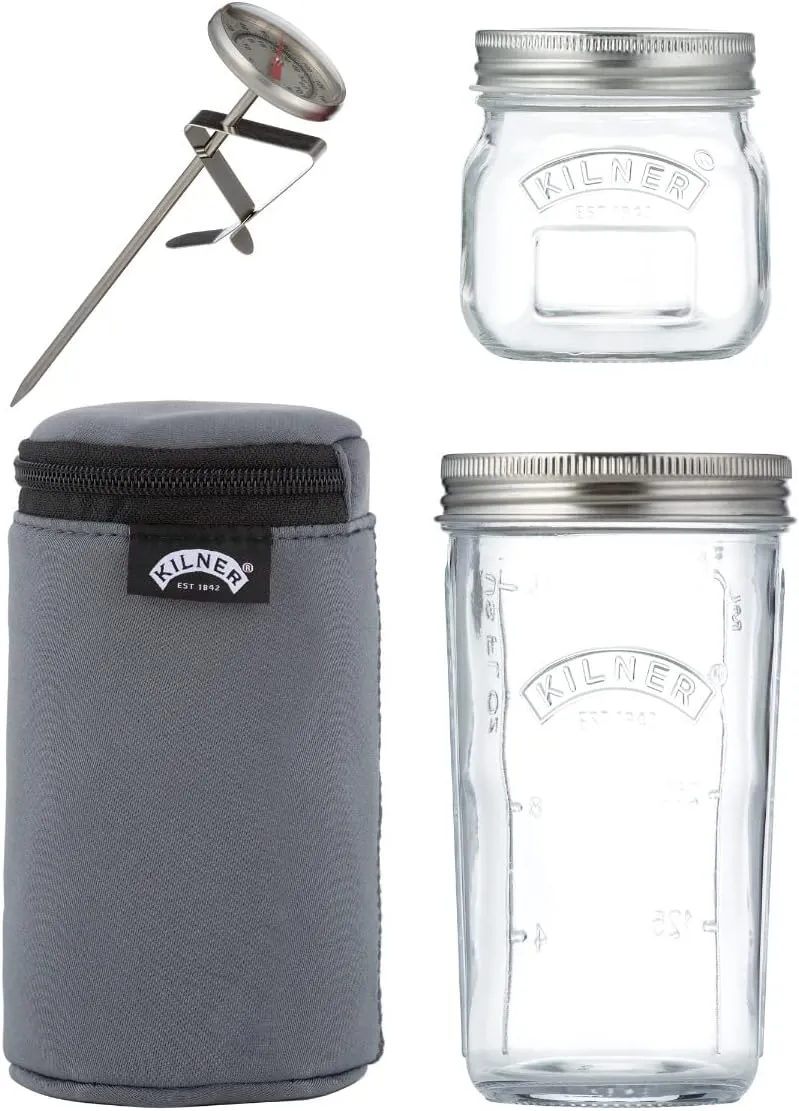 Kilner 0025.037 Yoghurt Making Set, One Size, Grau-schwarz