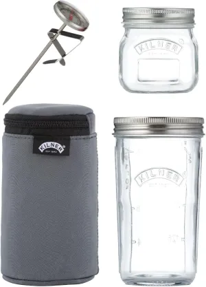 Kilner 0025.037 Yoghurt Making Set, One Size, Grau-schwarz