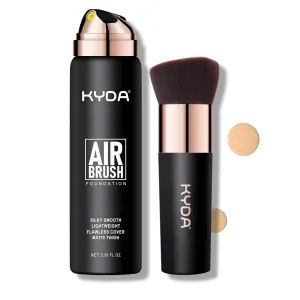 KYDA AirBrush Foundation Spray, Silky Foundation Mist Makeup, Flawless Coverage for Smooth Creamy Nude Finish, Breathable Blendable Lasting Formula, Moisturizing Makeup Primer-#310 Sunny Beige