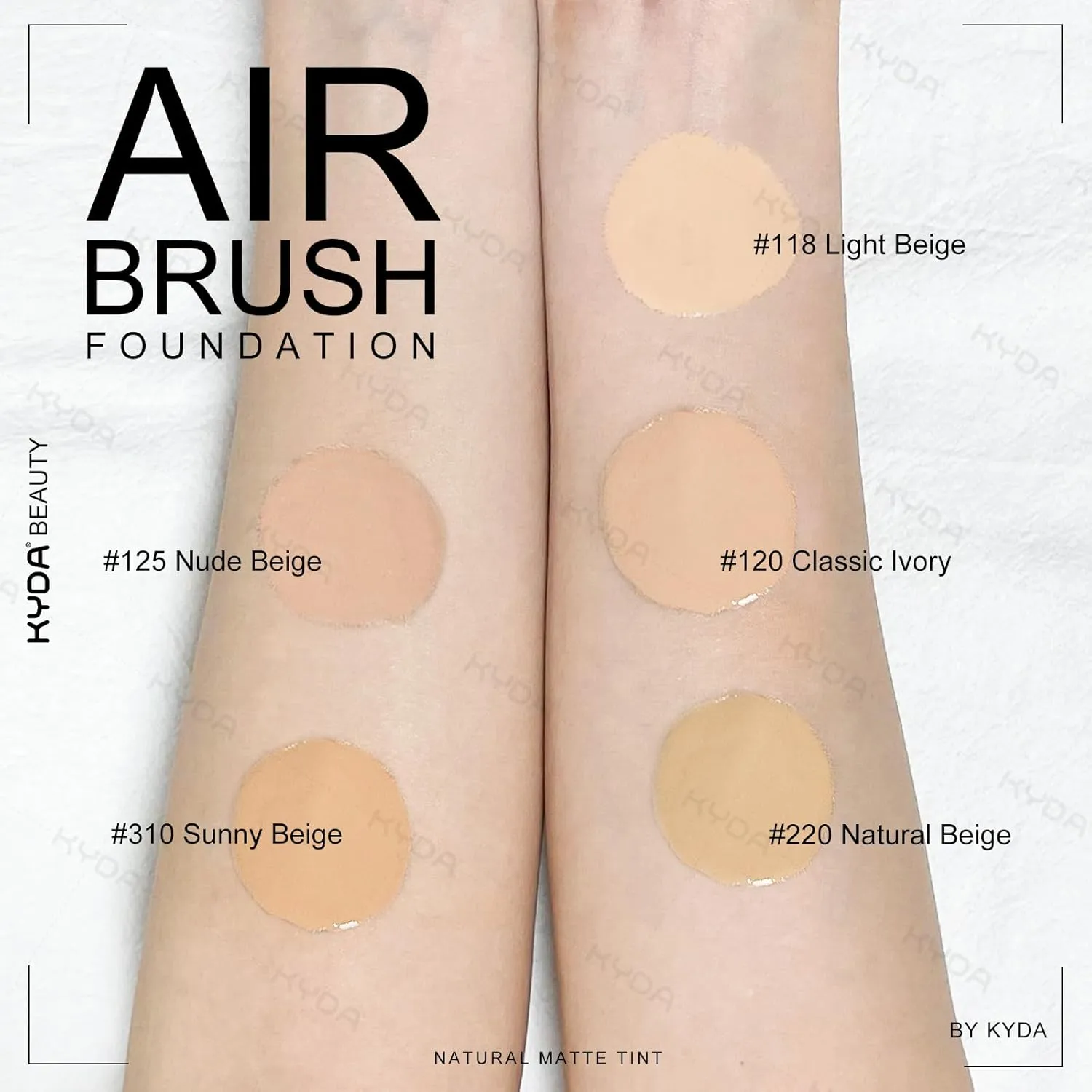 KYDA AirBrush Foundation Spray, Silky Foundation Mist Makeup, Flawless Coverage for Smooth Creamy Nude Finish, Breathable Blendable Lasting Formula, Moisturizing Makeup Primer-#310 Sunny Beige