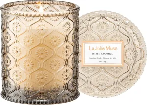 LA JOLIE MUSE Vanilla Coconut Scented Candles, Island Coconut Candles for Home Scented, Luxury Candles Gifts for Mom, Natural Soy Wax Candle, 6 oz 40 Hours Burn