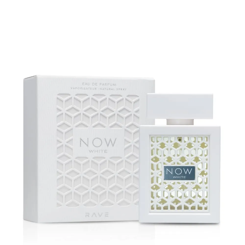 Lattafa Rave Now White Eau de Parfum Spray for Unisex, 3.4 Ounce