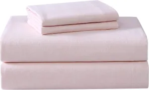 Laura Ashley - Full Sheet Set, Cotton Flannel Bedding, Brushed for Extra Softness & Comfort (Bright Blush, Full)