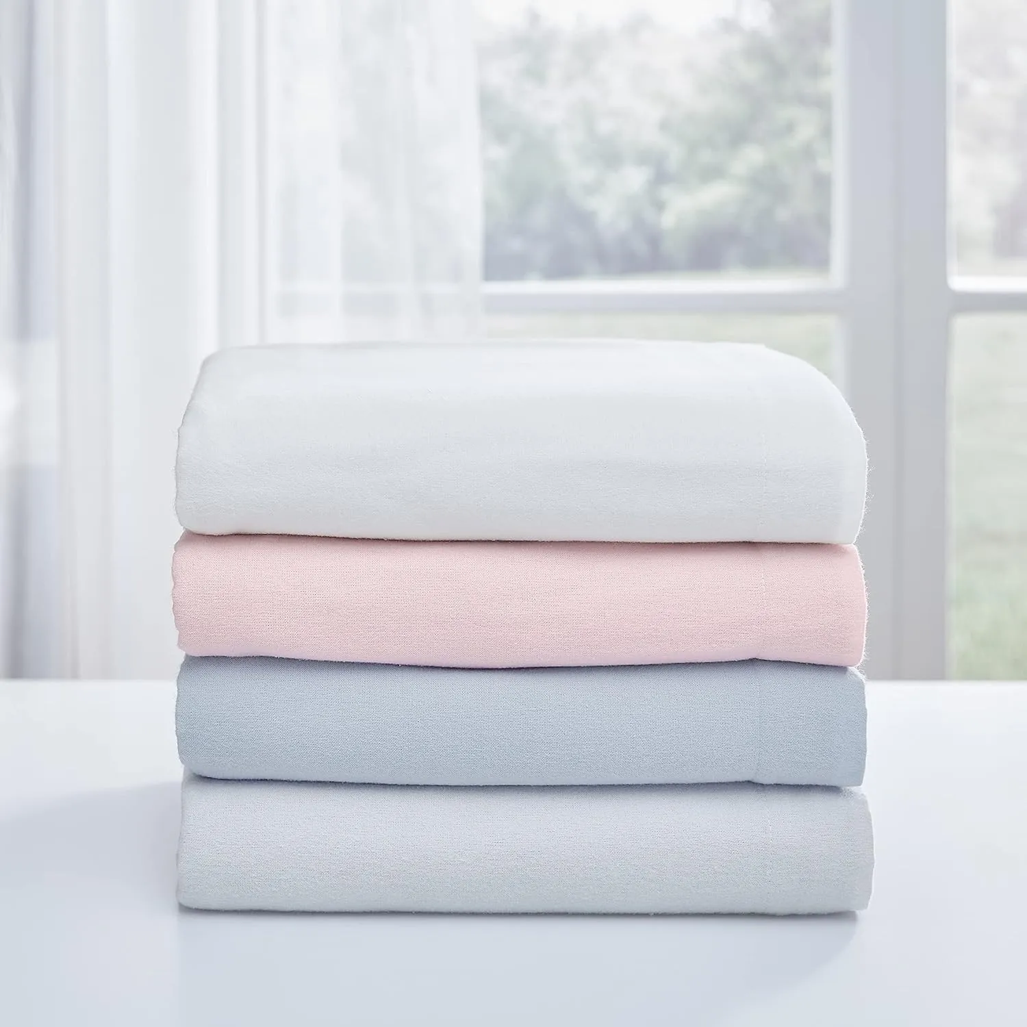 Laura Ashley - Full Sheet Set, Cotton Flannel Bedding, Brushed for Extra Softness & Comfort (Bright Blush, Full)