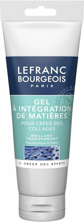Lefranc & Bourgeois Painting Materials for creating Collagen, Brillant Shine Gel, Clear, Vergilbender Finish 120 ml Bottle